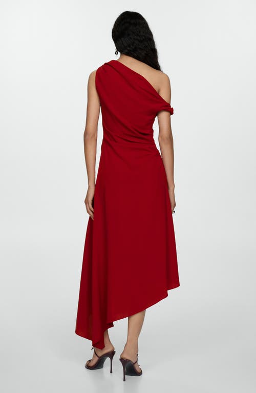 MANGO MANGO ASYMMETRIC ONE-SHOULDER COCKTAIL DRESS 