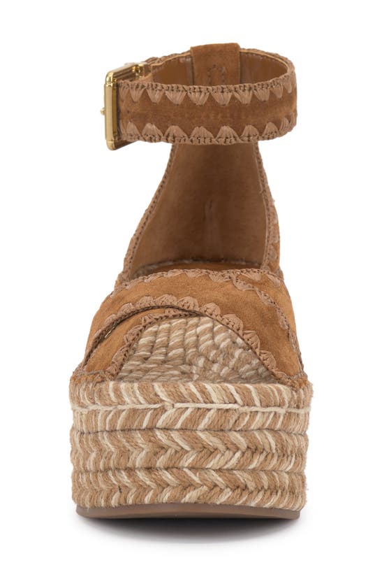 Shop Vince Camuto Treyenn Espadrille Wedge Sandal In Golden Walnut