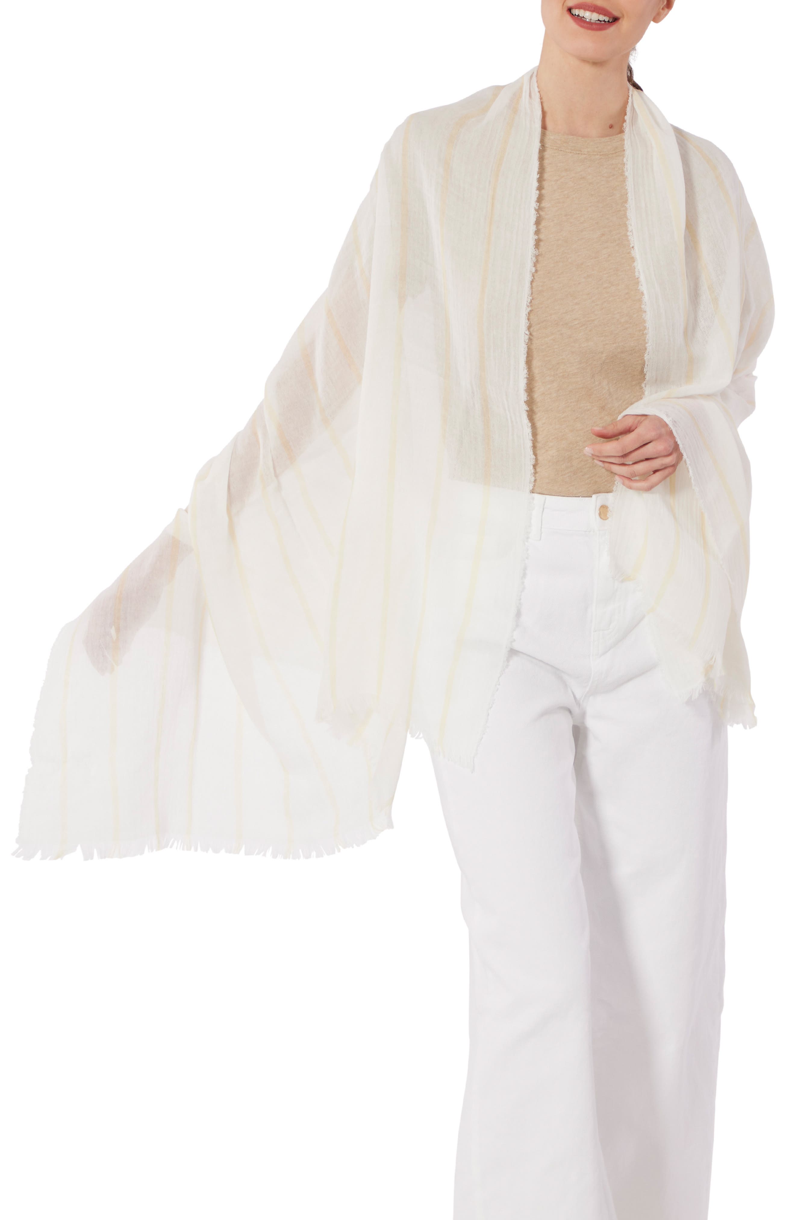 Vince Stripe Cotton Gauze Scarf Nordstrom