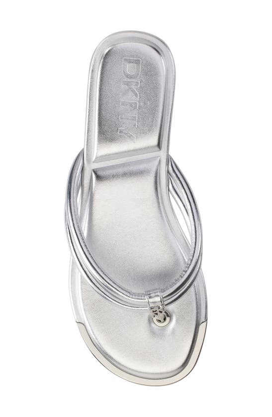 Shop Dkny Clemmie Flip Flop In Silver