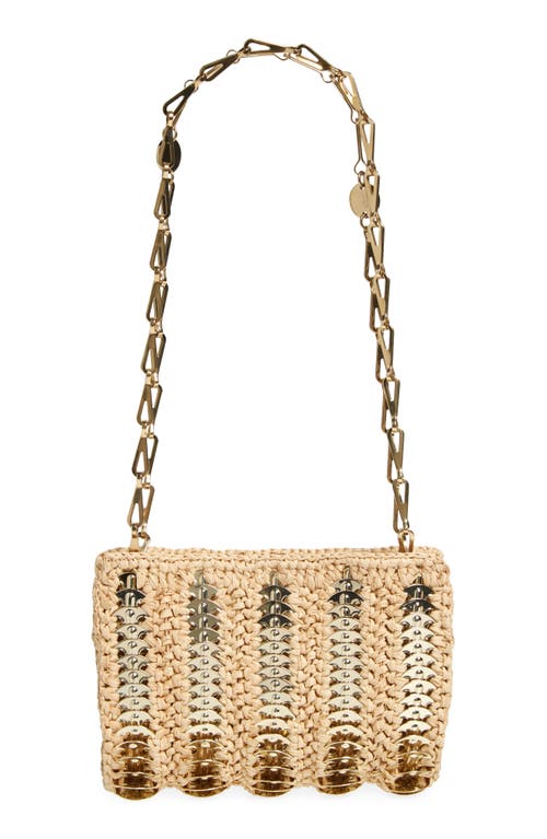 Rabanne Small 1969 Raffia Shoulder Bag in Shiny Beige at Nordstrom