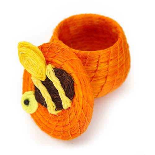 Shop Mbare Animal Lidded Basket In Honey Bee