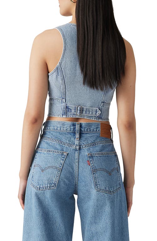 Shop Levi's Mona Denim Crop Vest In Kind Of Fun