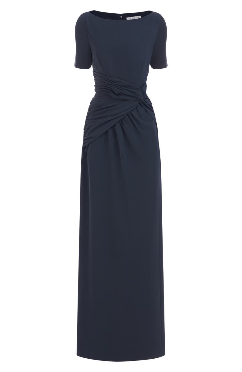 Kay Unger Garbo Gathered Column Gown | Nordstrom