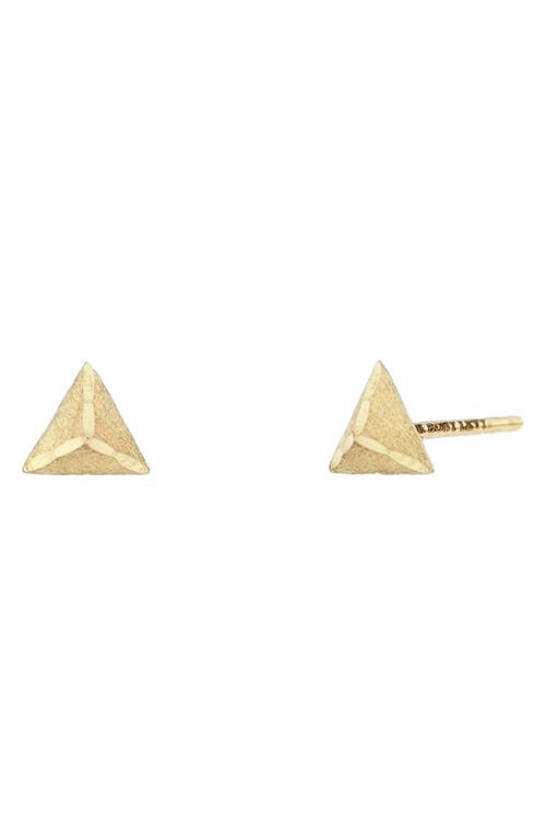 Bony Levy 14K Gold Brushed Pyramid Stud Earrings in Yellow Gold at Nordstrom