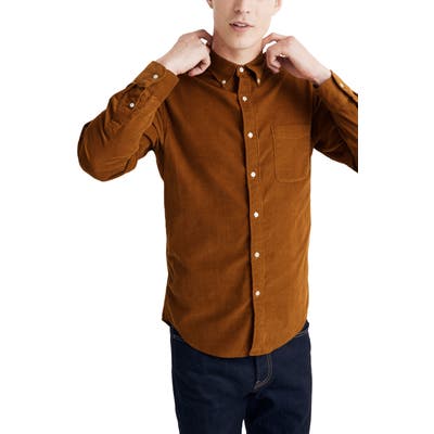 Madewell Corduroy Button-Down Shirt, Brown