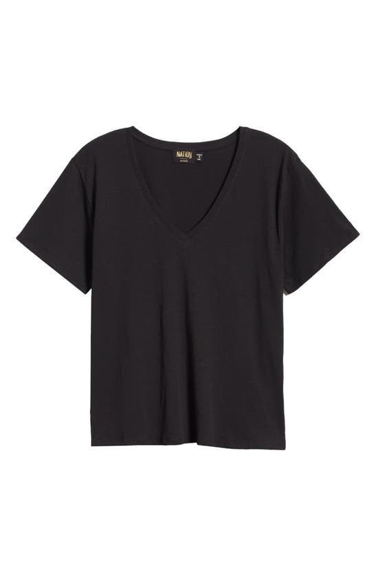 Shop Nation Ltd Phoenix Oversize Cotton & Linen T-shirt In Black