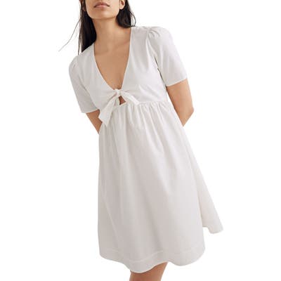 Madewell Tie-Front Minidress, White