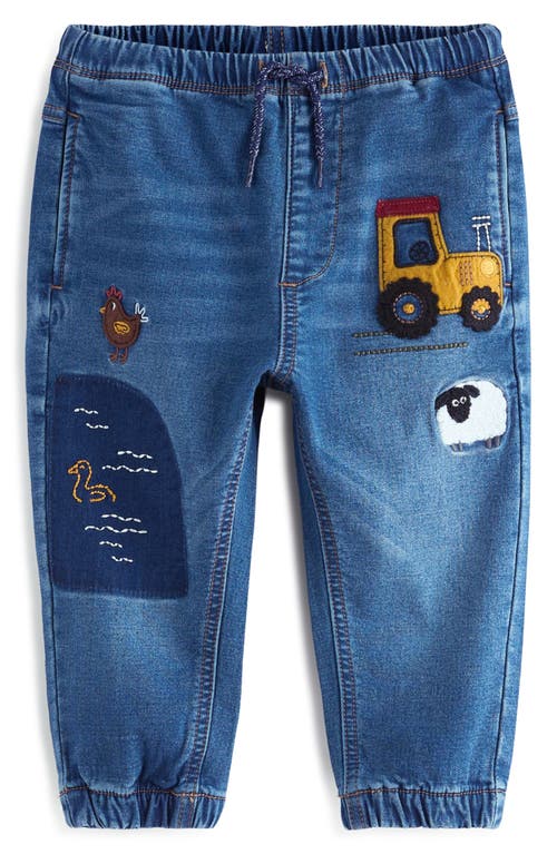 Next Kids' Tractor Embroidered Jeans In Blue