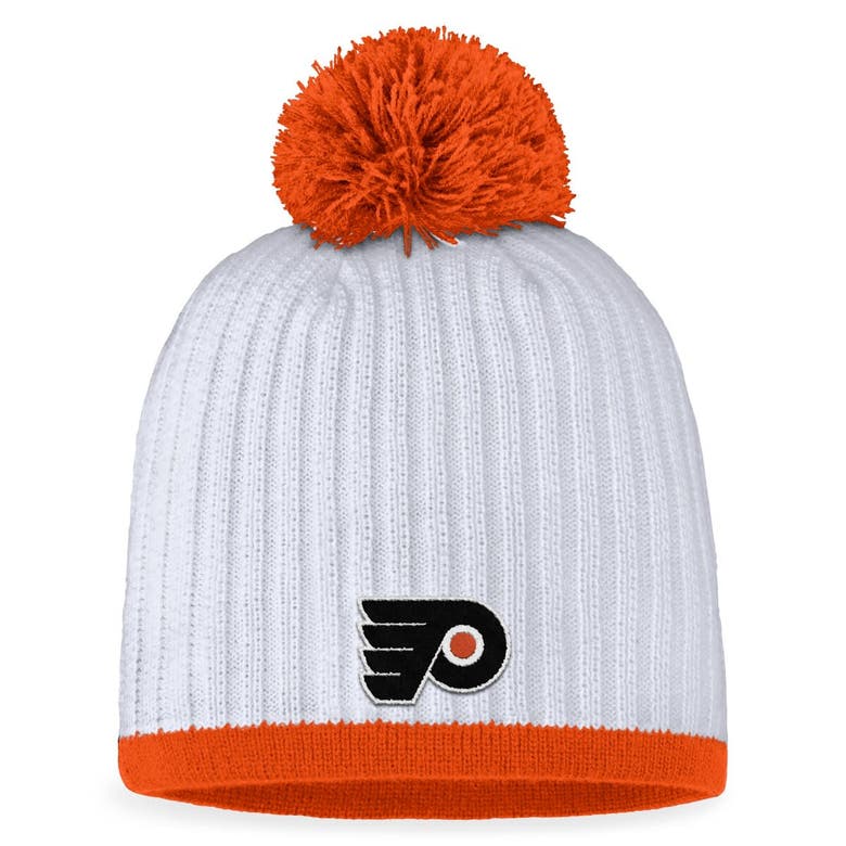 Shop Fanatics Branded  White/black Philadelphia Flyers 2024 Nhl Stadium Series Pom Knit Hat
