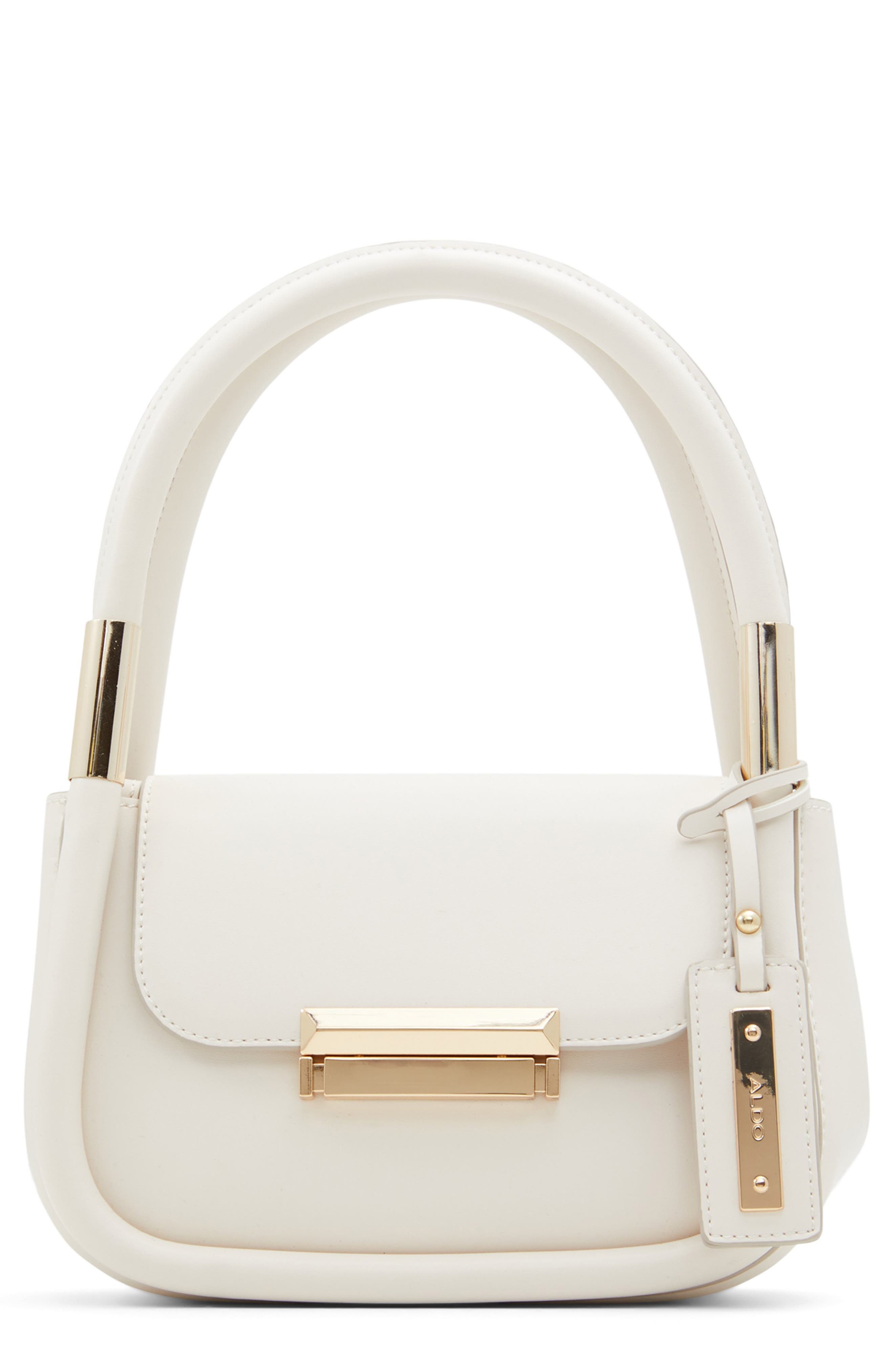 Aldo Dionne Monogramme Print Shoulder Bag in Off White