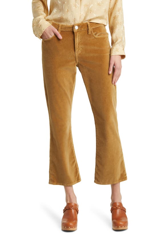 Frame Le Crop Mini Corduroy Bootcut Jeans In Camel