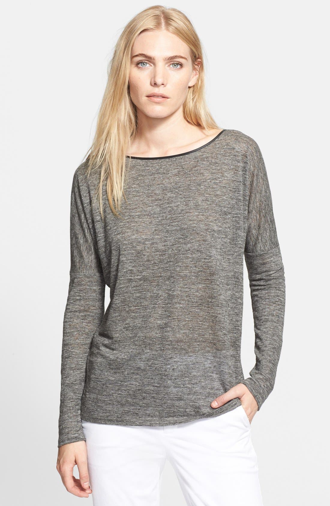 Vince Long Sleeve Drop Shoulder Tee with Piping Nordstrom