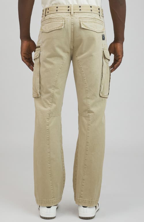 Shop Prps Backbone Belted Cargo Jeans In Beige