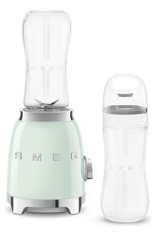 Shop Smeg Personal Blender & Bottle To Go Set In Pastel Green