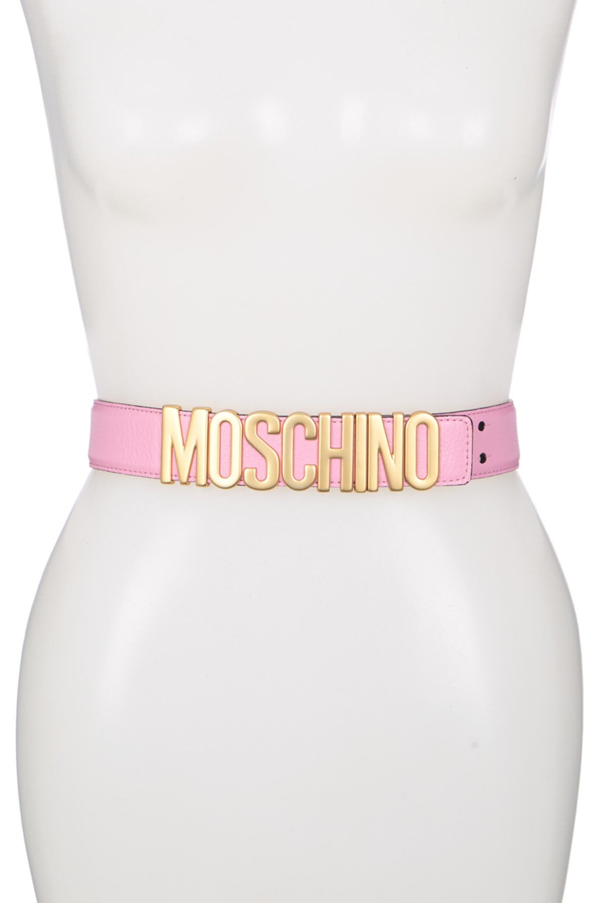moschino thick leather logo belt