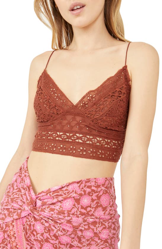 Free People Carrie Embroidered Longline Bralette