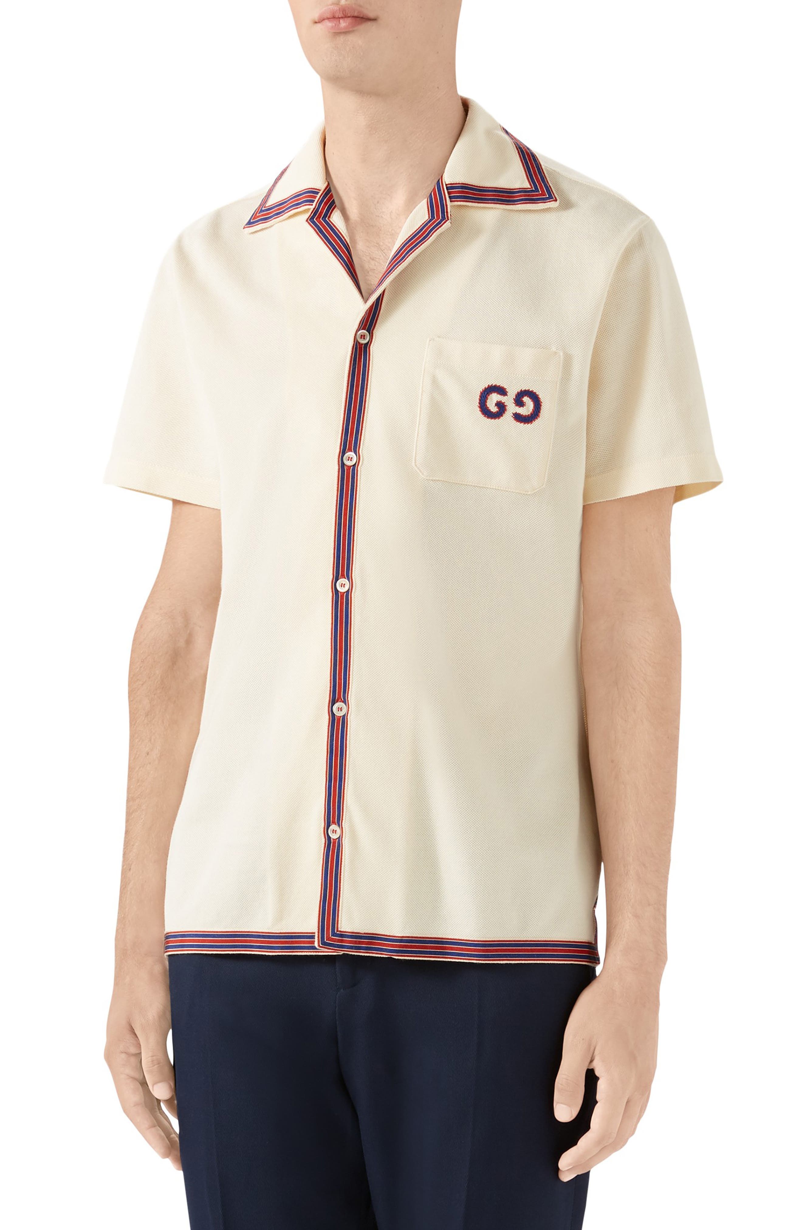 Gucci GG Embroidery Bowling Shirt 