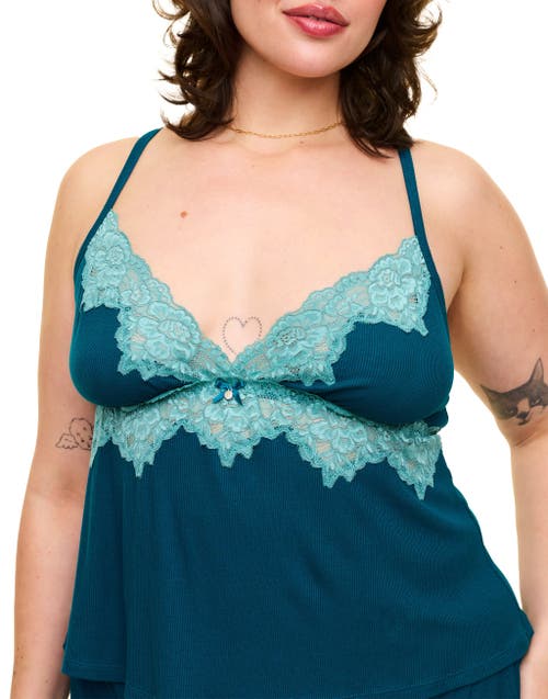Adore Me Lora Pajama Cami & Shorts Set In Dark Blue