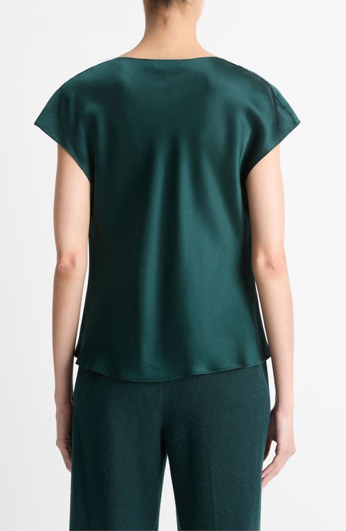 Shop Vince Cowl Neck Silk Blouse In Juniper