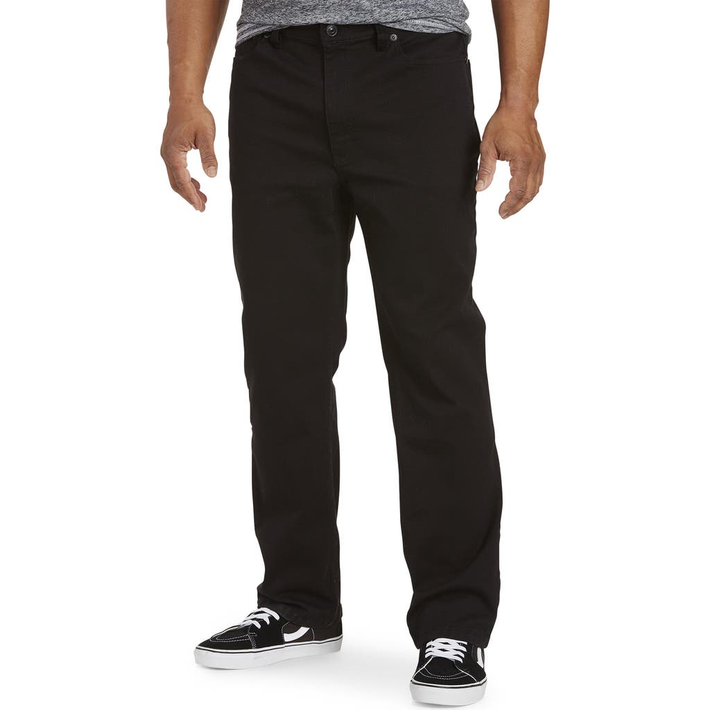 True Nation Black Athletic-fit Stretch Jeans In Black Eco