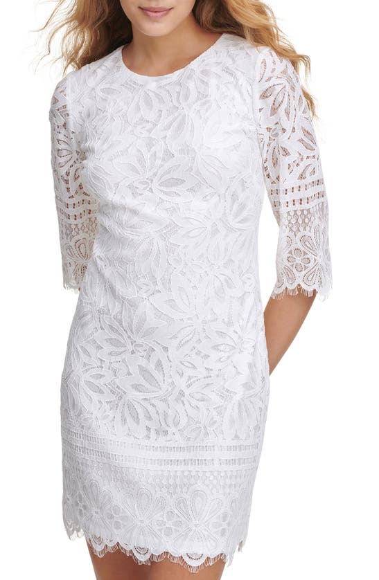 Shop Kensie Lace Sheath Dress In White