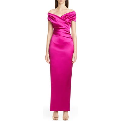 Talbot Runhoff Stretch Duchesse Satin Gown, Pink