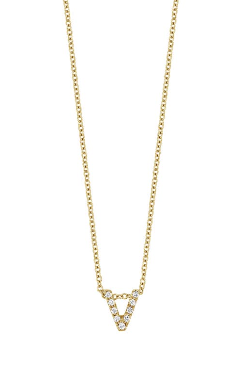 Bony Levy 18k Gold Pavé Diamond Initial Pendant Necklace In 18k Yellow Gold - V