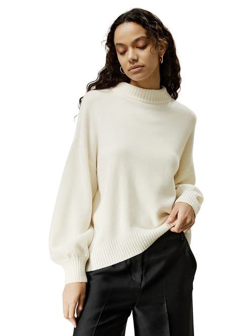 Shop Lilysilk Drop Shoulder Wool Sweater In White