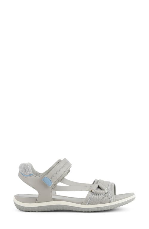 Shop Geox Vega Strappy Sport Sandal In Light Grey/light Avio