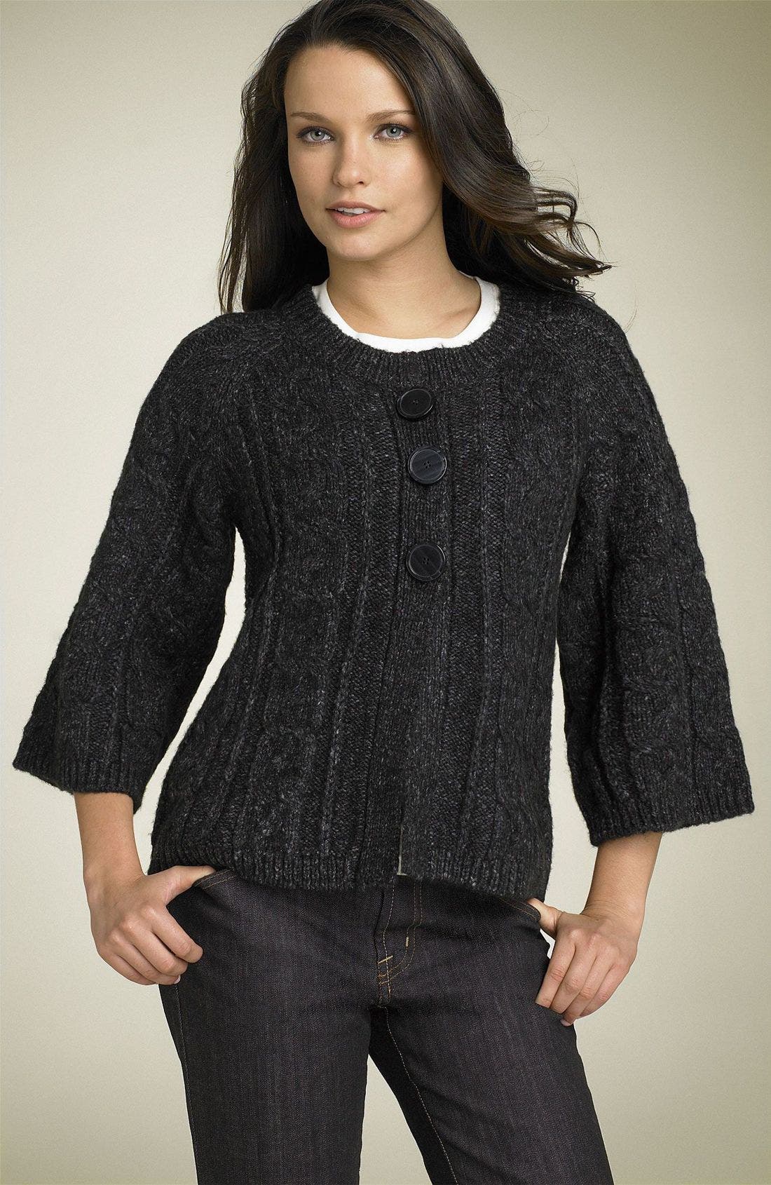 cable knit swing sweater