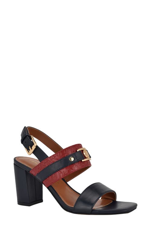 Shop Tommy Hilfiger Sylvier Slingback Sandal In Marine/blood Red