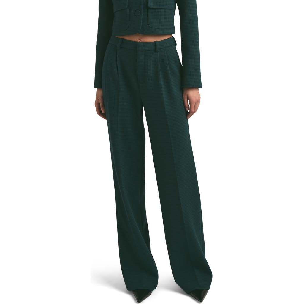 Shop Favorite Daughter The Agnes Pleated High Waist Houndstooth Pants In Juniper Houndstooth