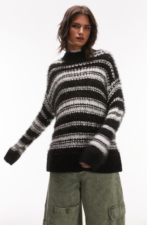 ASOS Design Sweater in Mixed Yarn Stripe