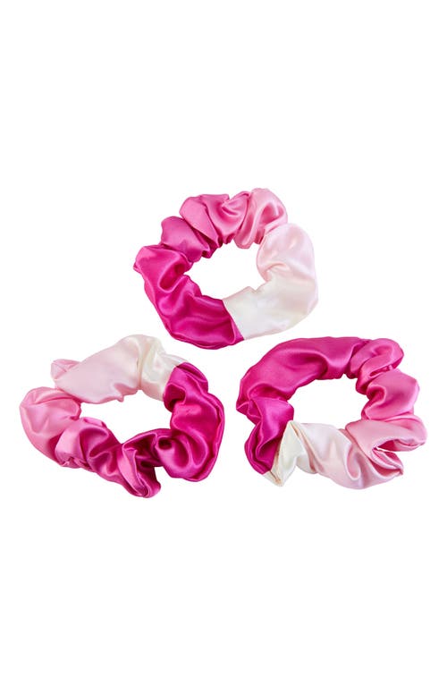 3-Pack Silk Scrunchies in Pink Ombre
