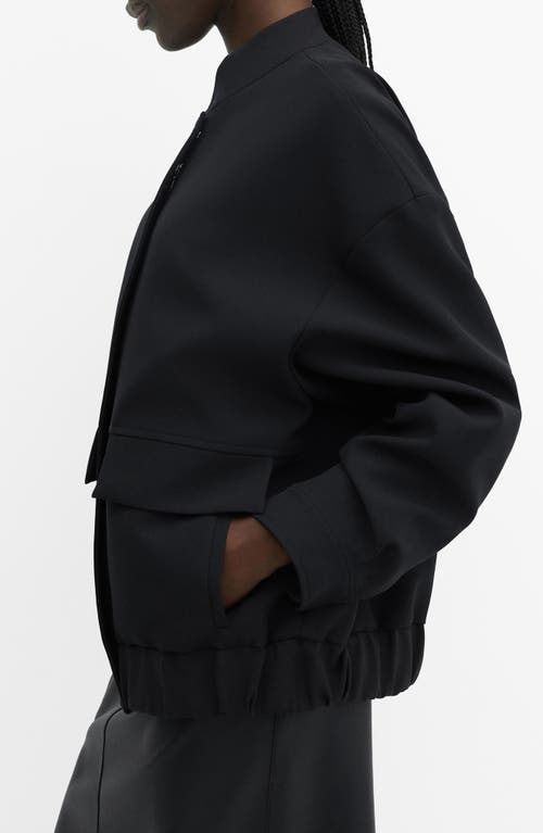 Shop Mango Oversize Bomber Jacket In Black