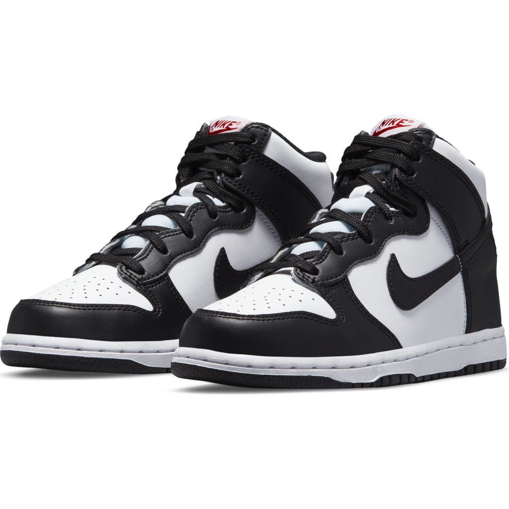 Nike Kids' Dunk Hi Basketball Shoe In White/black/university Red