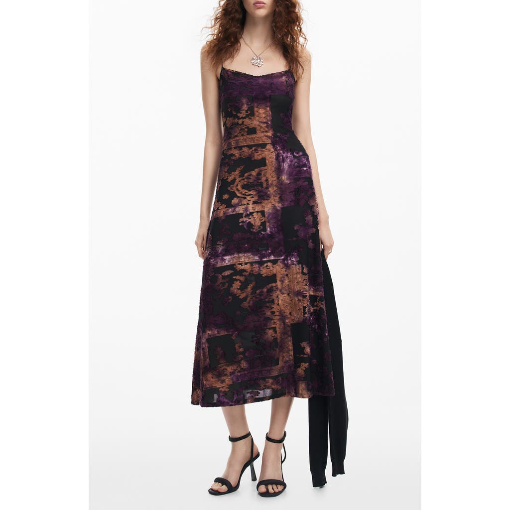 Desigual Dress In Purple/black Mix