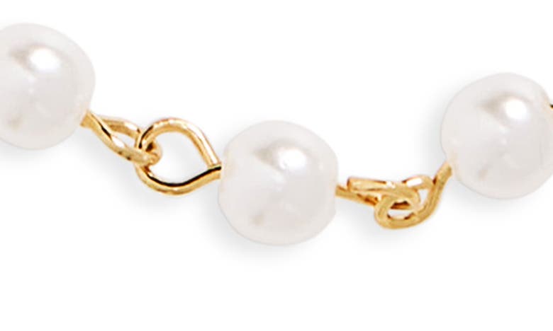 Shop Bp. Set Of 4 Imitation Pearl & Crystal Assorted Bracelets In 14k Gold Dipped