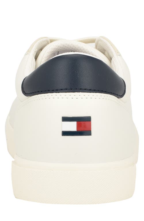 Shop Tommy Hilfiger Low Top Sneaker In Cream/beige/navy