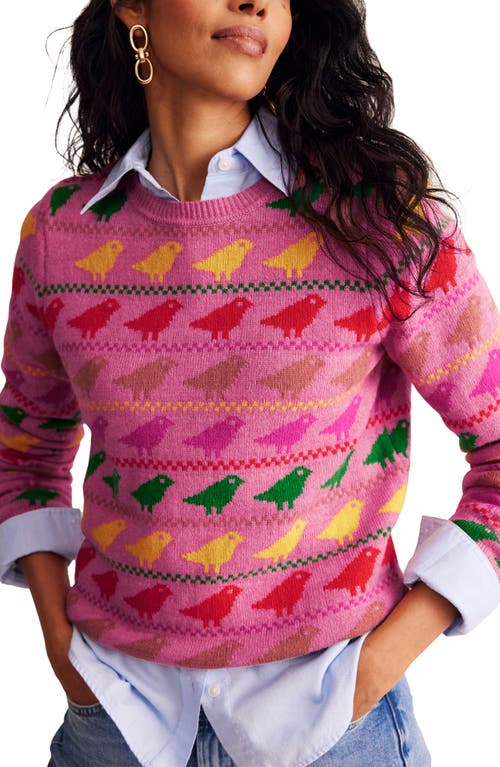 Shop Boden Edie Sweater In Pink Birds