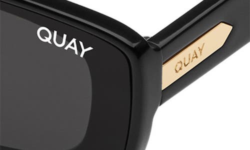 Shop Quay Vibe Check 35mm Polarized Small Square Sunglasses In Black/black Polarized