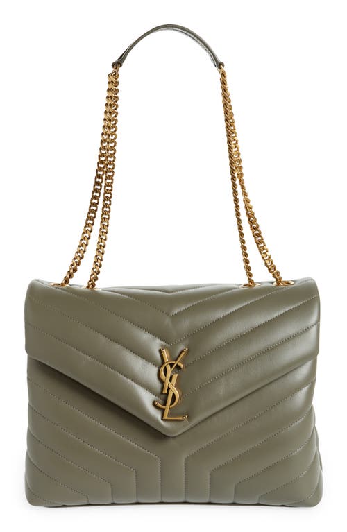 Saint Laurent Logo Plaque Quilted Shoulder Bag - Neutrals