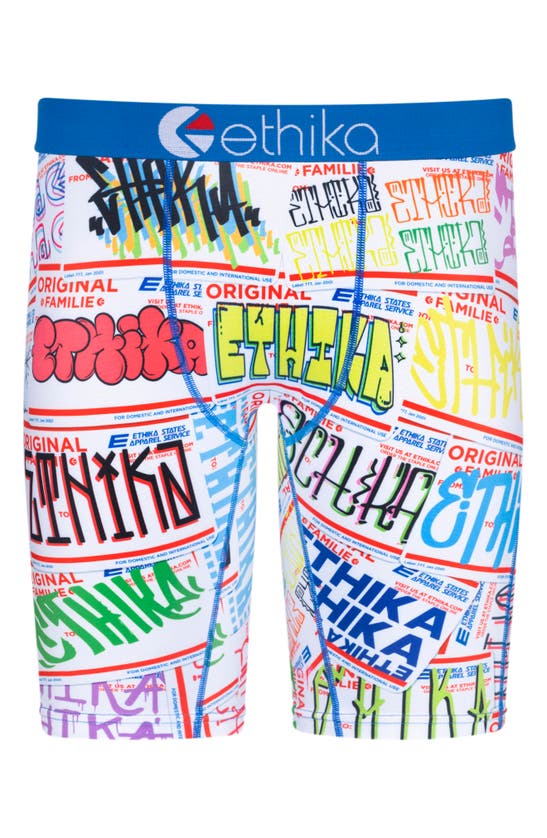 Ethika Kids' City Slappin' Boxer Briefs In White