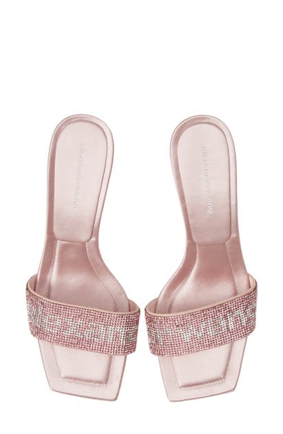 Alexander Wang Jessie Crystal Kitten Heel Sandal In Pink