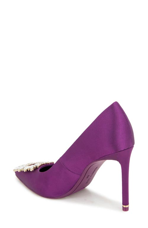 Kenneth Cole Quinnly Jewel Pointed Toe Pump In Purple Satin