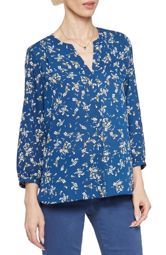 Nydj High/low Crepe Blouse In Shannon Gardens