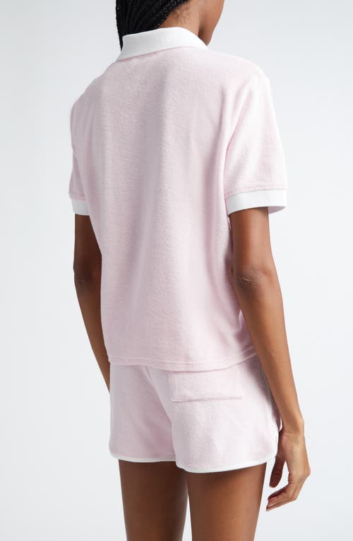 Shop Sporty And Rich Sporty & Rich Hotel Du Cap Cotton Terry Polo In Eden Pink