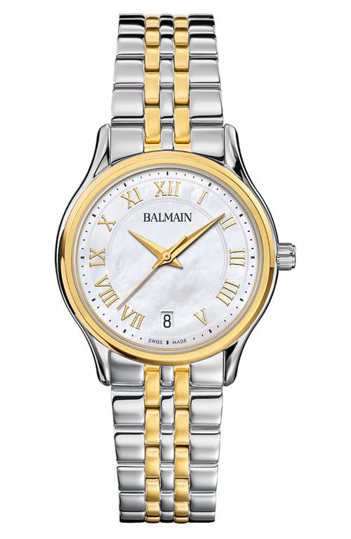 BALMAIN WATCHES Two-Tone Bracelet Watch, 32mm in Stainless Steel/Yellow at Nordstrom