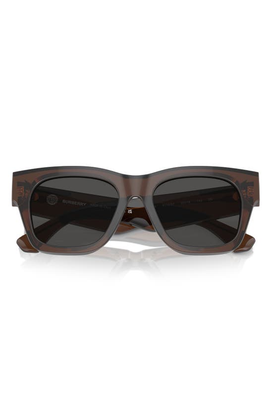 Shop Burberry Elevated Check 52mm Square Sunglasses In Brown